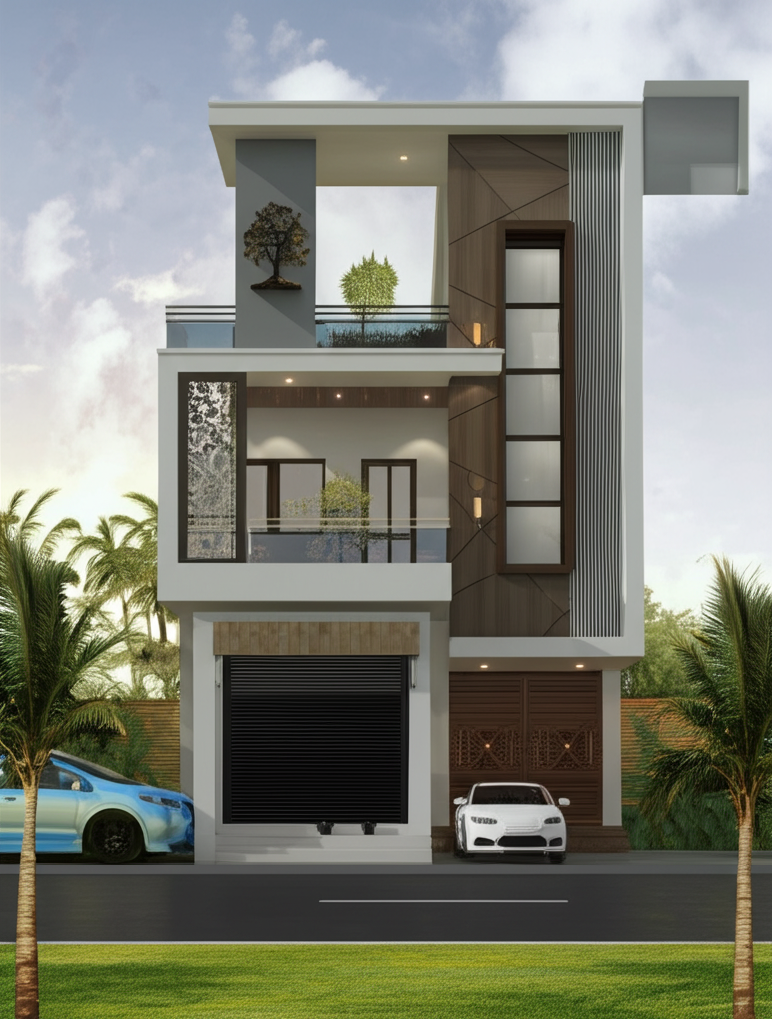 A Modern Indian Afternoon with Coconut Trees A Modern Indian Afternoon with Coconut Trees
