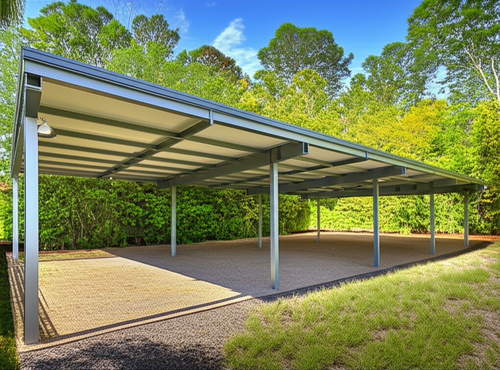 A modern gazebo in a park with plants A modern gazebo in a park with plants