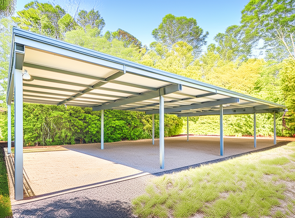 A modern gazebo in a park with plants A modern gazebo in a park with plants