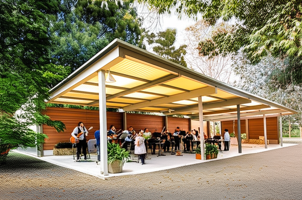 A modern gazebo with Filipino people having a party. A modern gazebo with Filipino people having a party.