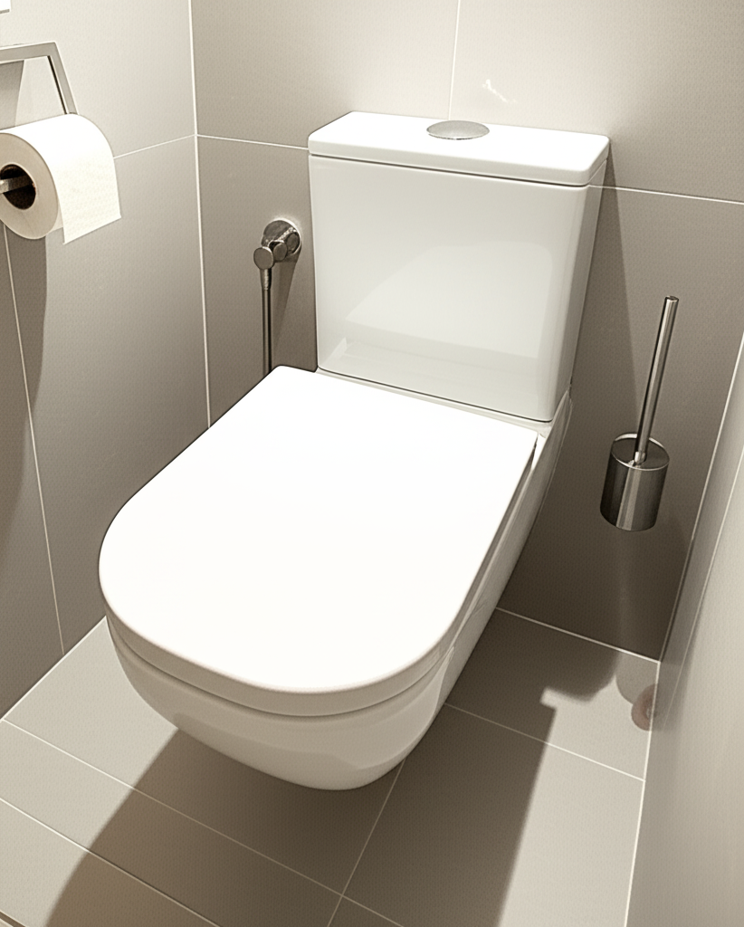 Bathroom with sink, toilet, and toilet paper. Bathroom with sink, toilet, and toilet paper.