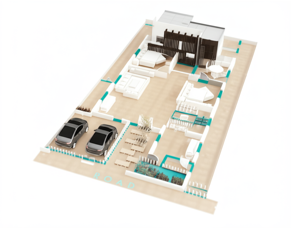 A colorful 3D shape design in motion.