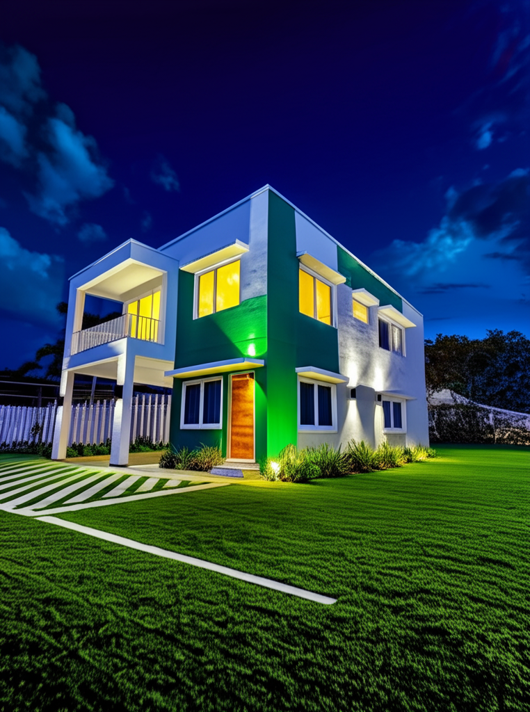 A Beautiful House With Green and White Walls A Beautiful House With Green and White Walls