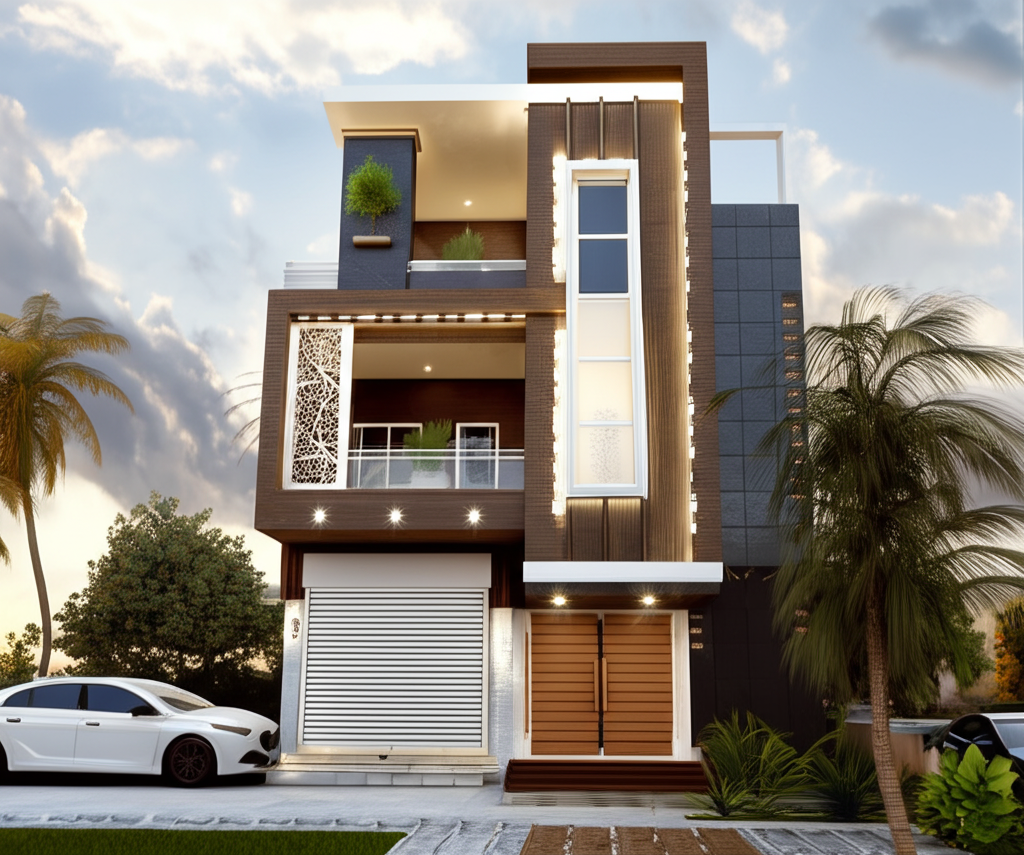 Afternoon scene with Indian modern elements