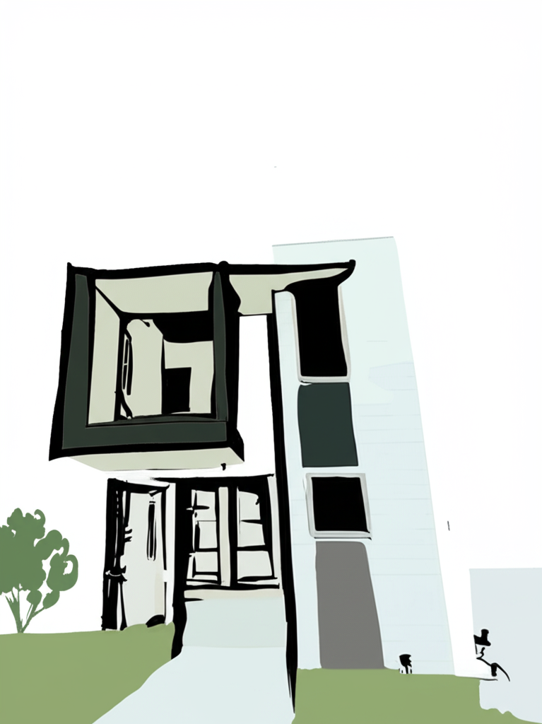 Clearer Orange House with No Balcony Clutter