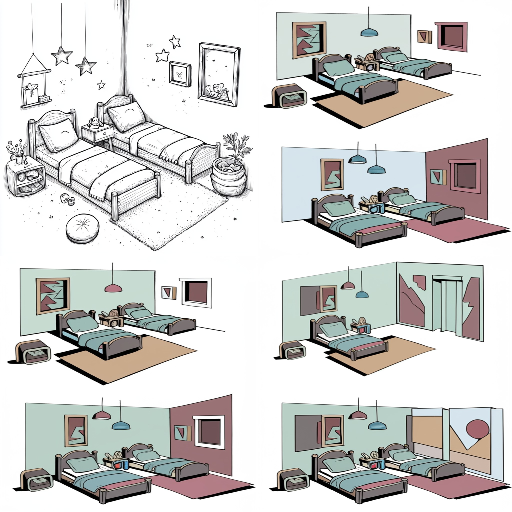 Creating contemporary design in room interiors